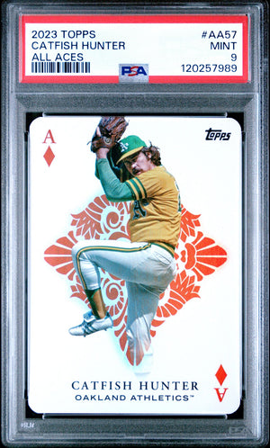 Catfish Hunter 2023 Topps All Aces Baseball Card #AA57 Graded PSA 9 Cert # 120257989
