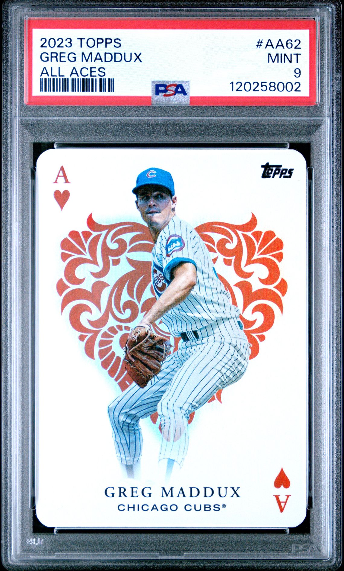 Greg Maddux 2023 Topps All Aces Baseball Card #AA62 Graded PSA 9 Cert # 120258002-Powers Sports Memorabilia