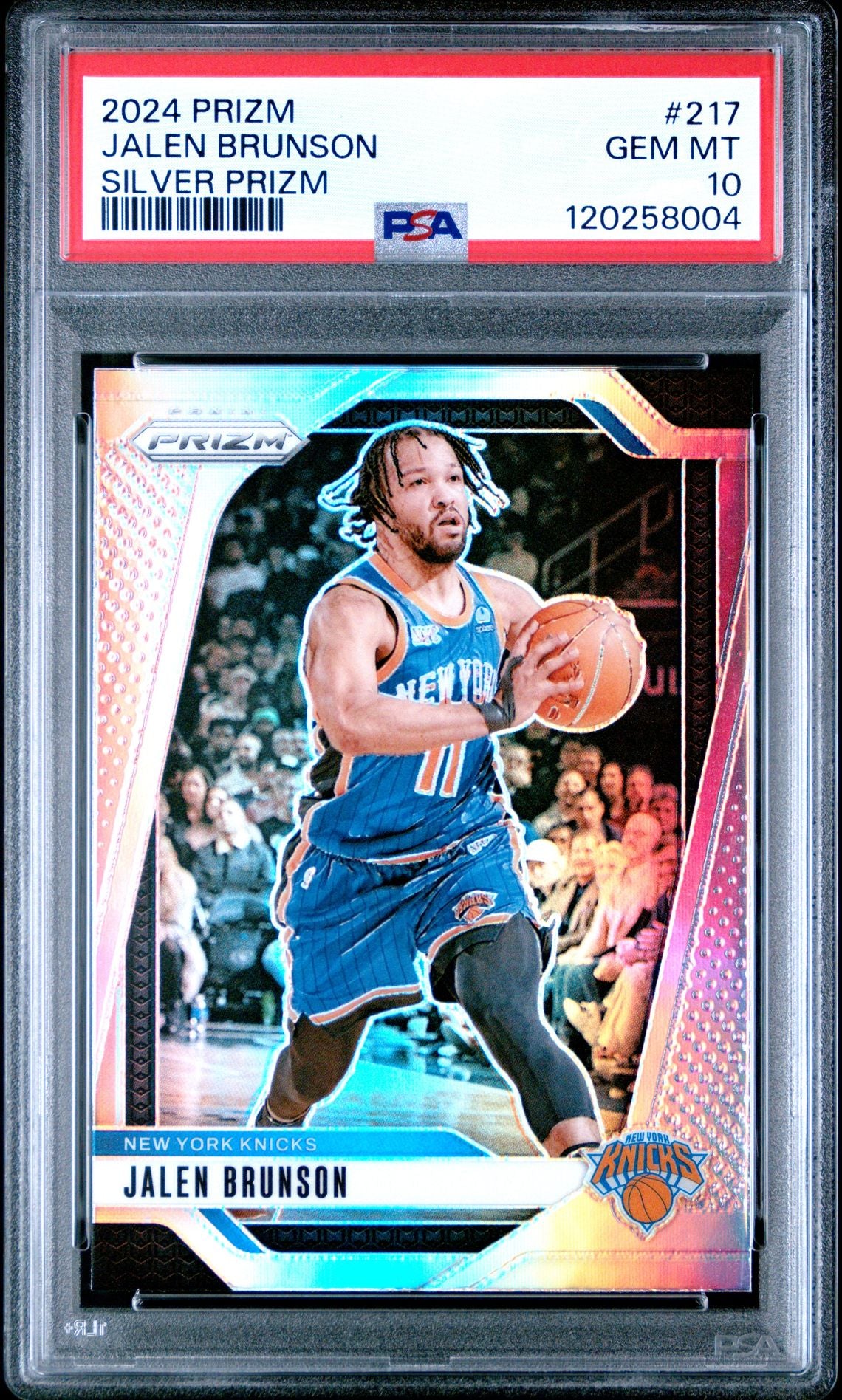 Jalen Brunson 2024 Panini Prizm Silver Basketball Card #217 Graded PSA 10 Cert # 120258004-Powers Sports Memorabilia