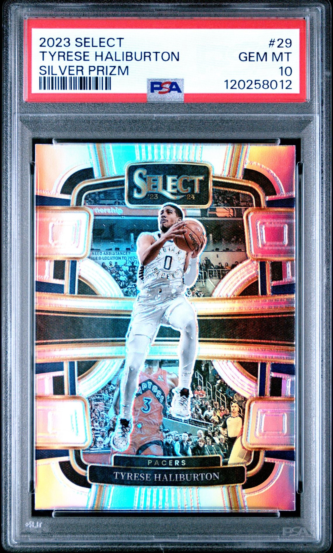 Tyrese Haliburton 2023 Panini Select Silver Prizm Basketball Card #29 Graded PSA 10 Cert # 120258012-Powers Sports Memorabilia
