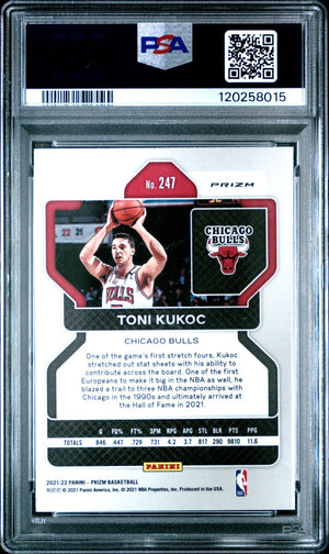 Toni Kukoc 2021 Panini Prizm Red Ice Basketball Card #247 Graded PSA 10 Cert # 120258015-Powers Sports Memorabilia