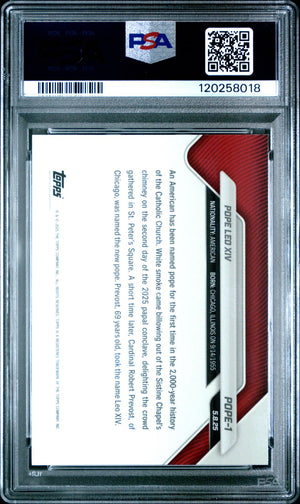 Pope Leo XIV 2025 Topps Now Card #POPE1 Graded PSA 10 120258018-Powers Sports Memorabilia