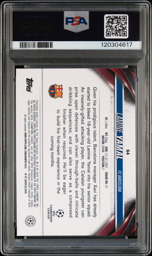 Lamine Yamal 2023 Topps Chrome UEFA RC Rookie Card #64 PSA 8