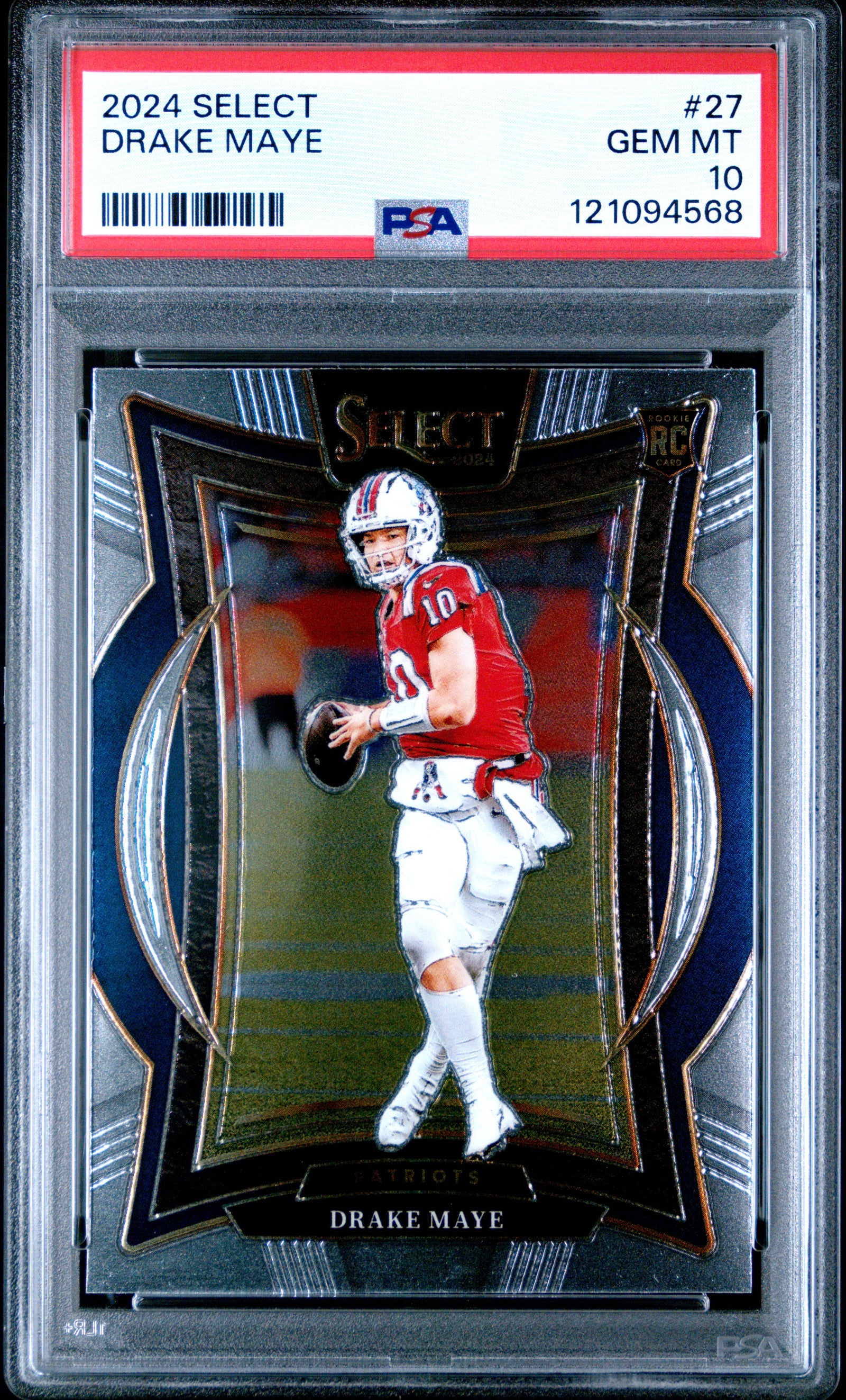 Drake Maye 2024 Select Rookie Football Card #27 Graded PSA 10 Cert #121094568-Powers Sports Memorabilia