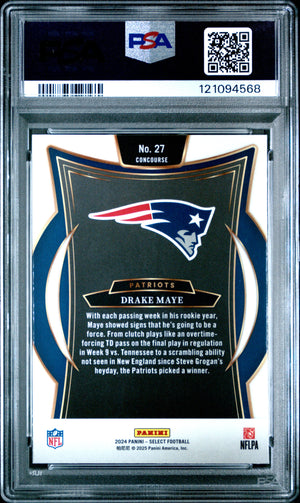 Drake Maye 2024 Select Rookie Football Card #27 Graded PSA 10 Cert #121094568-Powers Sports Memorabilia