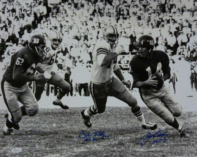 Bob Lilly & YA Tittle Signed 16x20 – JSA Authenticated-Powers Sports Memorabilia