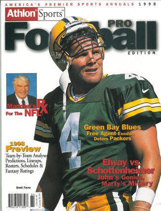 Brett Favre unsigned Green Bay Packers 1998 NFL Pro Football Preview Magazine-Powers Sports Memorabilia