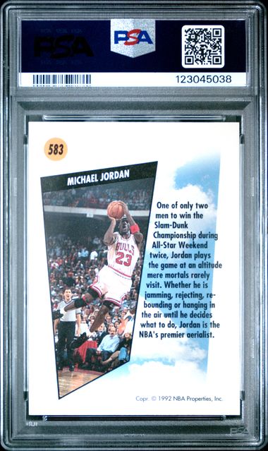 Michael Jordan 1991 SkyBox Chicago Bulls Basketball Card #583 Graded PSA 9 Cert #123045038-Powers Sports Memorabilia