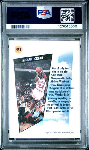 Michael Jordan 1991 SkyBox Chicago Bulls Basketball Card #583 Graded PSA 9 Cert #123045038-Powers Sports Memorabilia