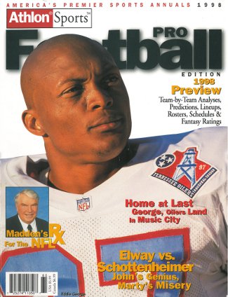 Eddie George unsigned Tennessee Oilers/Titans 1998 NFL Pro Football Preview Magazine-Powers Sports Memorabilia