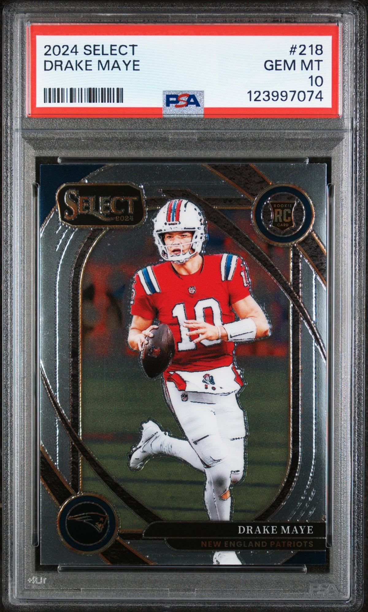 Drake Maye 2024 Select Rookie Football Card #218 Graded PSA 10 Cert #123997074-Powers Sports Memorabilia
