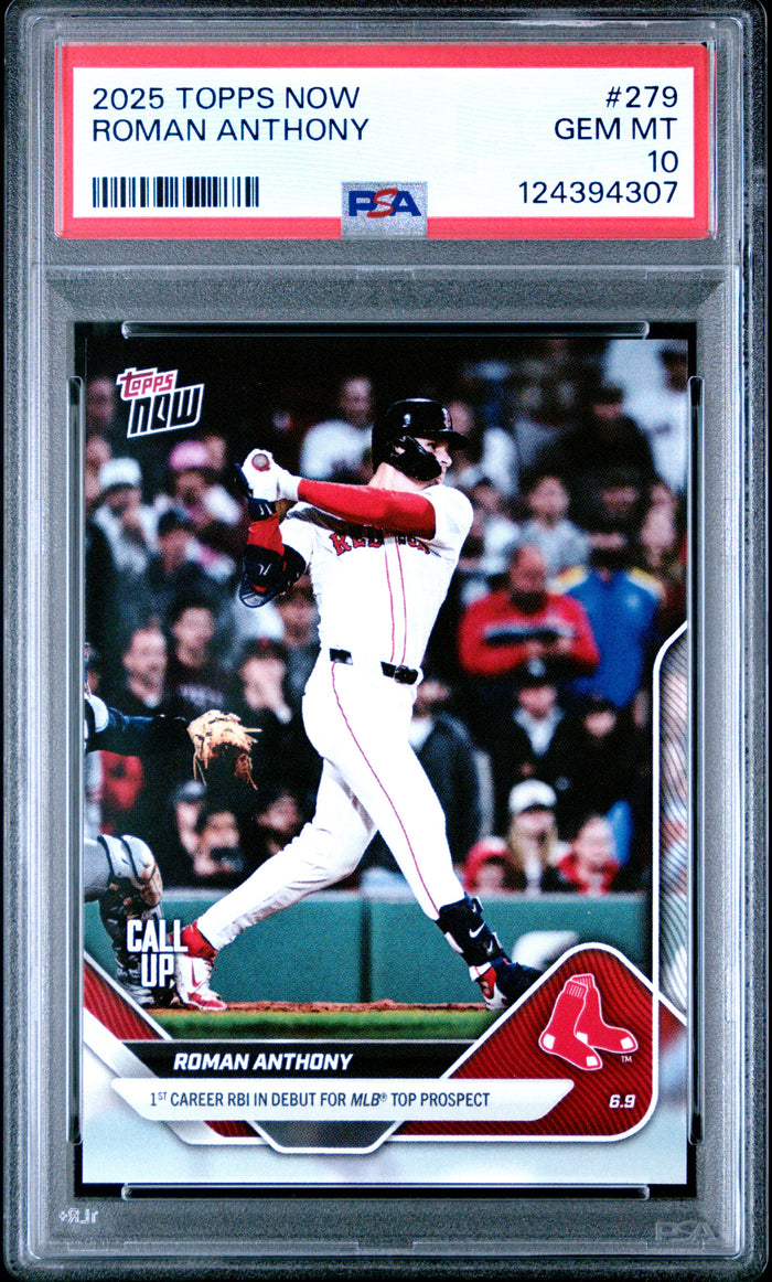 Roman Anthony 2025 Topps Now Call Up MLB Debut Baseball Card #279 Graded PSA 10 Cert #124394307-Powers Sports Memorabilia