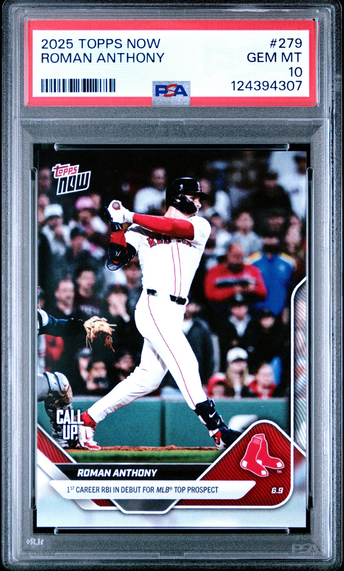 Roman Anthony 2025 Topps Now Call Up MLB Debut Baseball Card #279 Graded PSA 10 Cert #124394307-Powers Sports Memorabilia