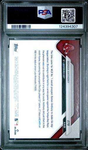 Roman Anthony 2025 Topps Now Call Up MLB Debut Baseball Card #279 Graded PSA 10 Cert #124394307-Powers Sports Memorabilia