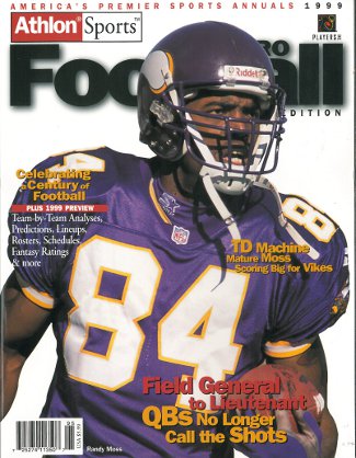 Randy Moss unsigned Minnesota Vikings 1999 NFL Pro Football Preview Magazine-Powers Sports Memorabilia