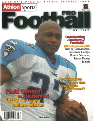 Eddie George unsigned Tennessee Titans 1999 NFL Pro Football Preview Magazine-Powers Sports Memorabilia