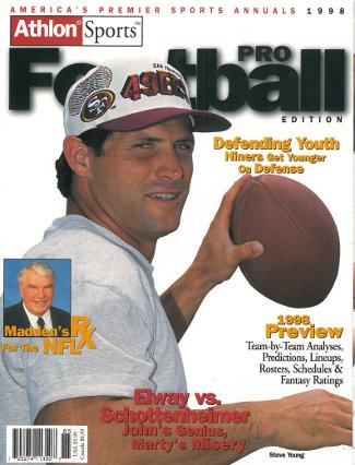Steve Young unsigned San Francisco 49ers 1998 NFL Pro Football Preview Magazine-Powers Sports Memorabilia
