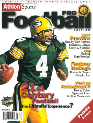 Brett Favre unsigned Green Bay Packers 1997 NFL Pro Football Preview Magazine-Powers Sports Memorabilia