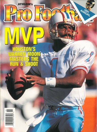Warren Moon unsigned Houston Oilers 1991 NFL Pro Football Preview Magazine-Powers Sports Memorabilia