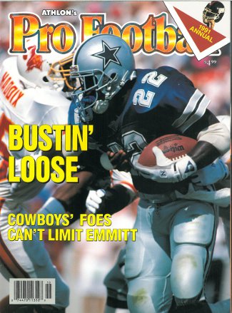 Emmitt Smith unsigned Dallas Cowboys 1991 NFL Pro Football Preview Magazine-Powers Sports Memorabilia