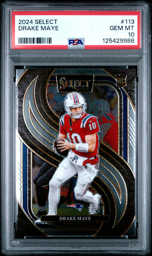 Drake Maye 2024 Select Football Rookie Card #113 Graded PSA 10 Cert #125429988-Powers Sports Memorabilia