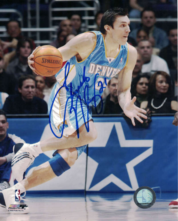 Eduardo Najera Signed Denver Nuggets 8x10 Right Blue-Powers Sports Memorabilia