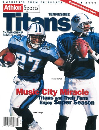 Steve McNair Tennessee Titans 2000 Pro Football Championship Season Commemorative Issue Magazine w/ Eddie George-Powers Sports Memorabilia