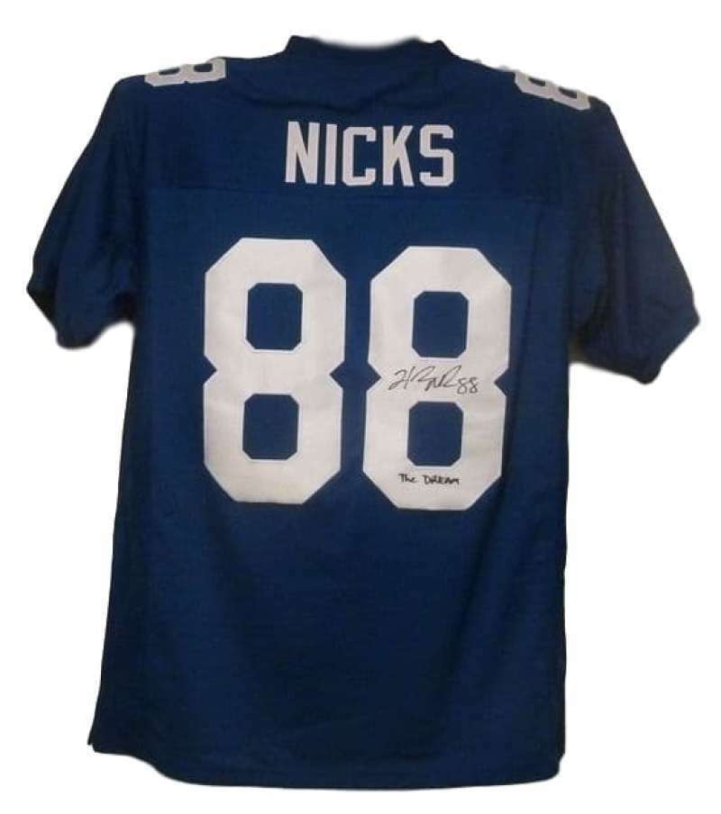 Hakeem Nicks Blue Size XL Jersey Signed with The Dream New York Giants-Powers Sports Memorabilia