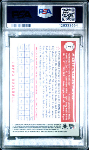Mickey Mantle 2006 Topps Game Worn Relic Card #7 PSA 9-Powers Sports Memorabilia