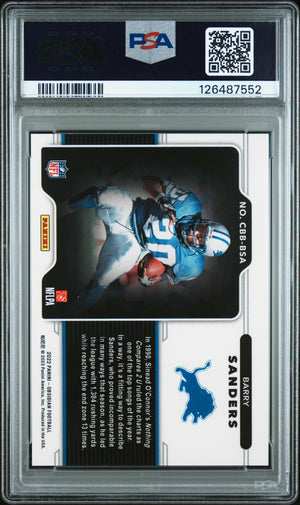 Barry Sanders 2022 Panini Obsidian Color Blast Black Detroit Lions Football Card #CBBBSA Graded PSA 9 Cert #126487552-Powers Sports Memorabilia