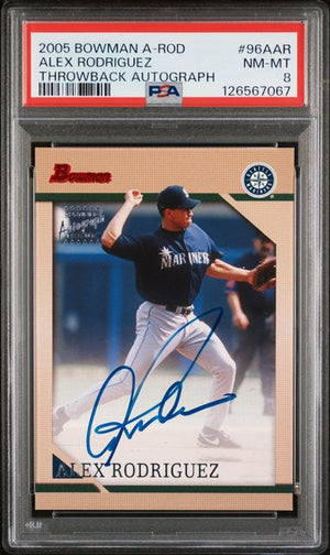 Alex Rodriguez 2005 Bowman Card #96AAR PSA 8 Auto 68/99-Powers Sports Memorabilia