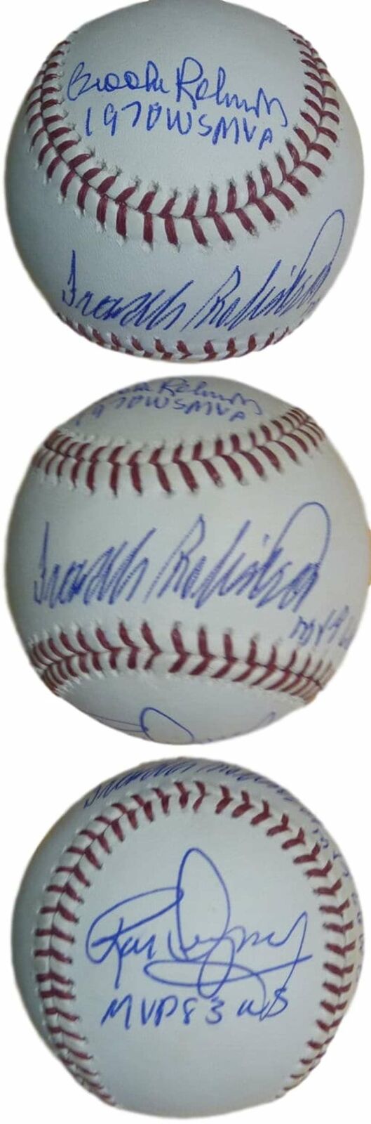 Baltimore Orioles MVPs Signed Official MLB Baseball (Dempsey, Frank Robinson, Brooks Robinson) – JSA Authenticated-Powers Sports Memorabilia