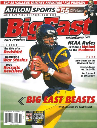 Geno Smith unsigned West Virginia Mountaineers 2011 College Football Big East Preview Magazine-Powers Sports Memorabilia