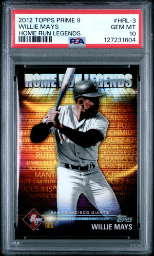 Willie Mays 2012 Topps Prime 9 Home Run Card #HRL-3 PSA 10