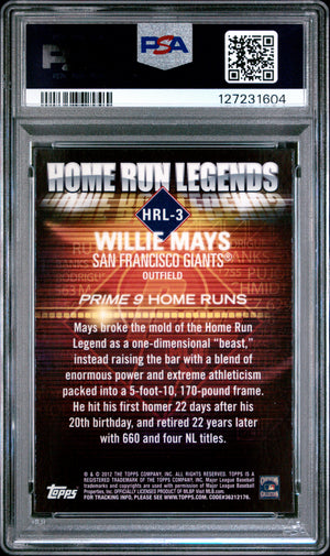 Willie Mays 2012 Topps Prime 9 Home Run Card #HRL-3 PSA 10