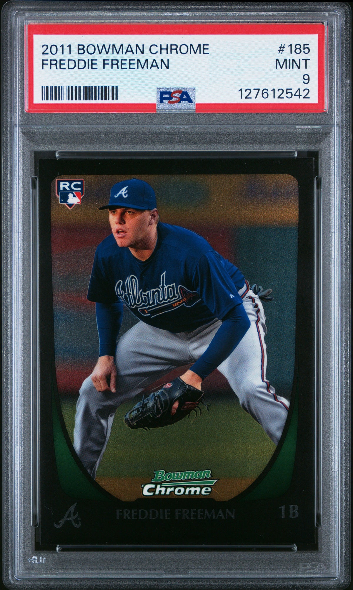 Freddie Freeman 2011 Bowman Chrome Baseball Rookie Card #185 Graded PSA 9 Cert #127612542-Powers Sports Memorabilia