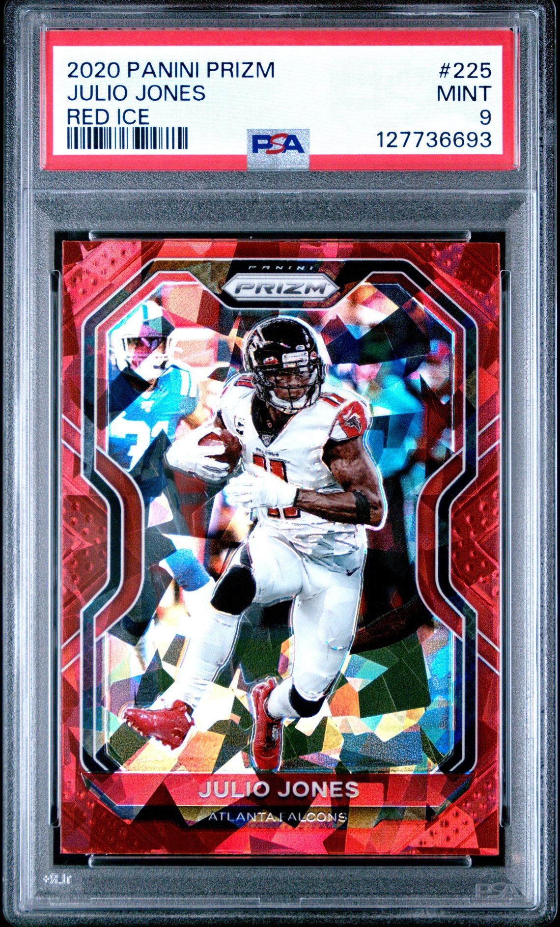 Julio Jones 2020 Panini Prizm Red Ice Football Card #225 Graded PSA 9 Cert # 127736693-Powers Sports Memorabilia