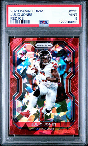Julio Jones 2020 Panini Prizm Red Ice Football Card #225 Graded PSA 9 Cert # 127736693-Powers Sports Memorabilia