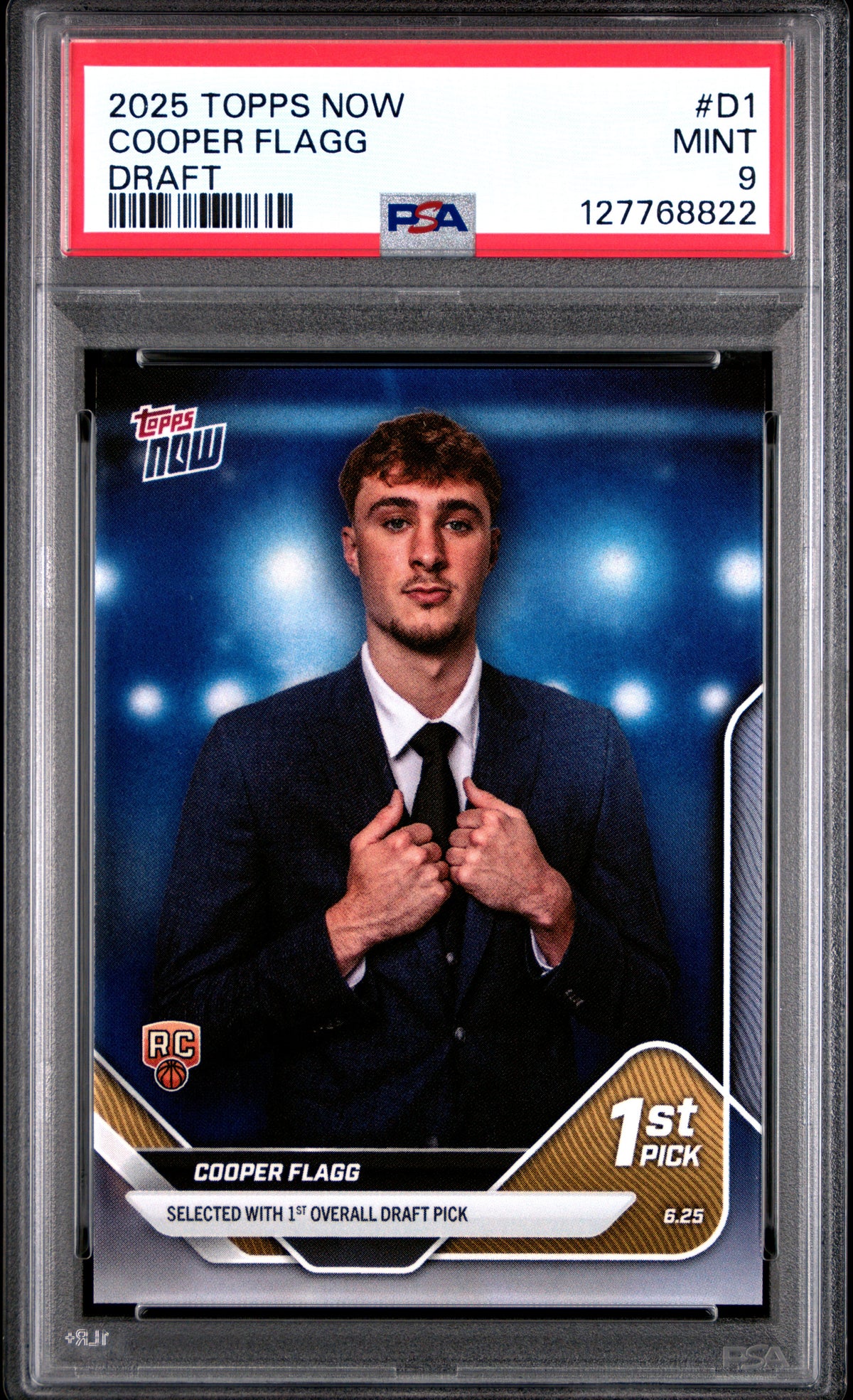 Cooper Flagg 2025 Topps Now Dallas Mavericks Basketball Rookie Card #D1 Graded PSA 9 Cert #127768822-Powers Sports Memorabilia