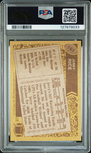 Jerry Rice 1986 Topps Signed Football Rookie Card #161 Graded PSA 5 Auto 10 Cert #127878033-Powers Sports Memorabilia