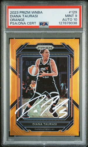 Diana Taurasi 2023 Panini Prizm WNBA Orange Signed Basketball Card #129 Graded PSA 9 Auto 10 93/99 Cert #127878038-Powers Sports Memorabilia