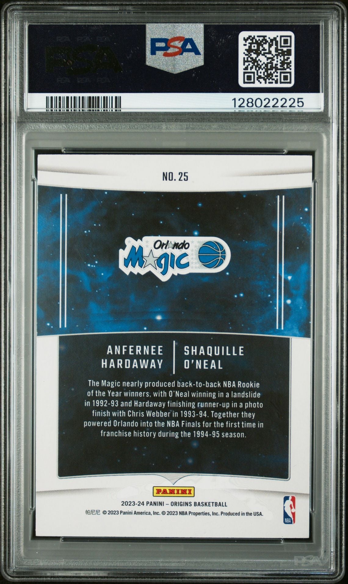 Shaquille O&#39;Neal 2023 Origins Roots of Greatness Red Signed Basketball Card #25 Graded PSA 5 Auto Cert #128022225-Powers Sports Memorabilia