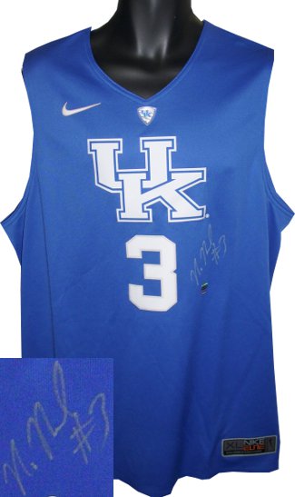 Nerlens Noel Autographed Kentucky Wildcats Blue Nike Hyper Elite Authentic Jersey XL-Powers Sports Memorabilia