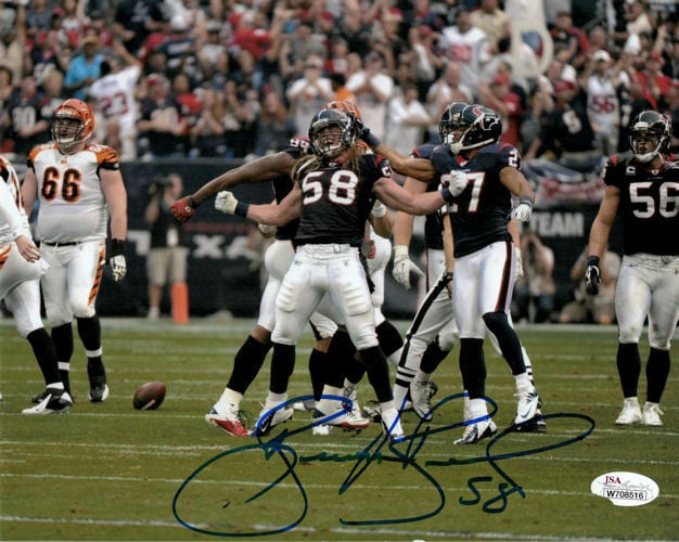 Brooks Reed Signed Houston Texans 8x10 Photo (vs Bengals)-Powers Sports Memorabilia