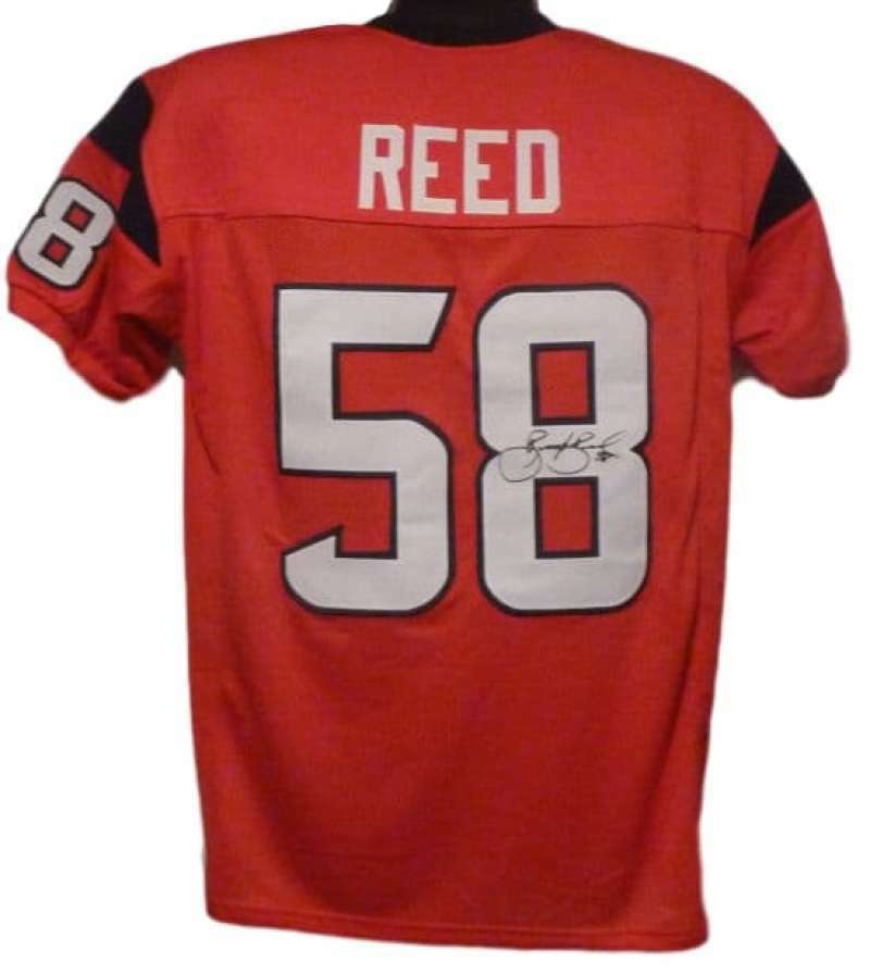 Brooks Reed Signed Red Size XL Jersey Houston Texans-Powers Sports Memorabilia