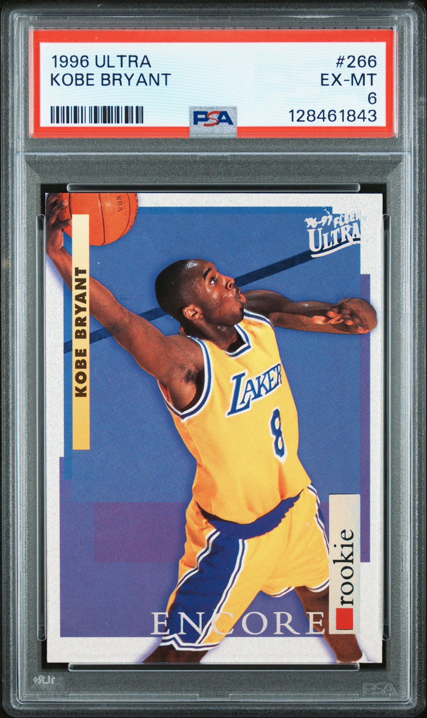 Kobe Bryant 1996 Fleer Ultra Lakers Rookie Card #266 PSA 6-Powers Sports Memorabilia