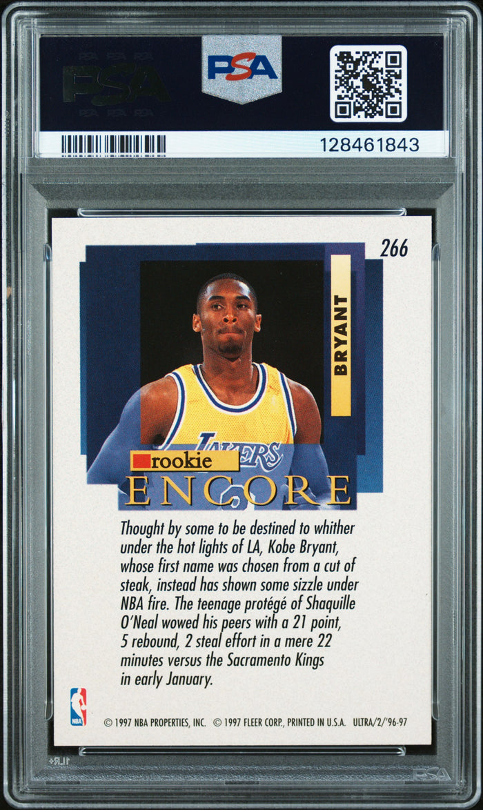 Kobe Bryant 1996 Fleer Ultra Lakers Rookie Card #266 PSA 6