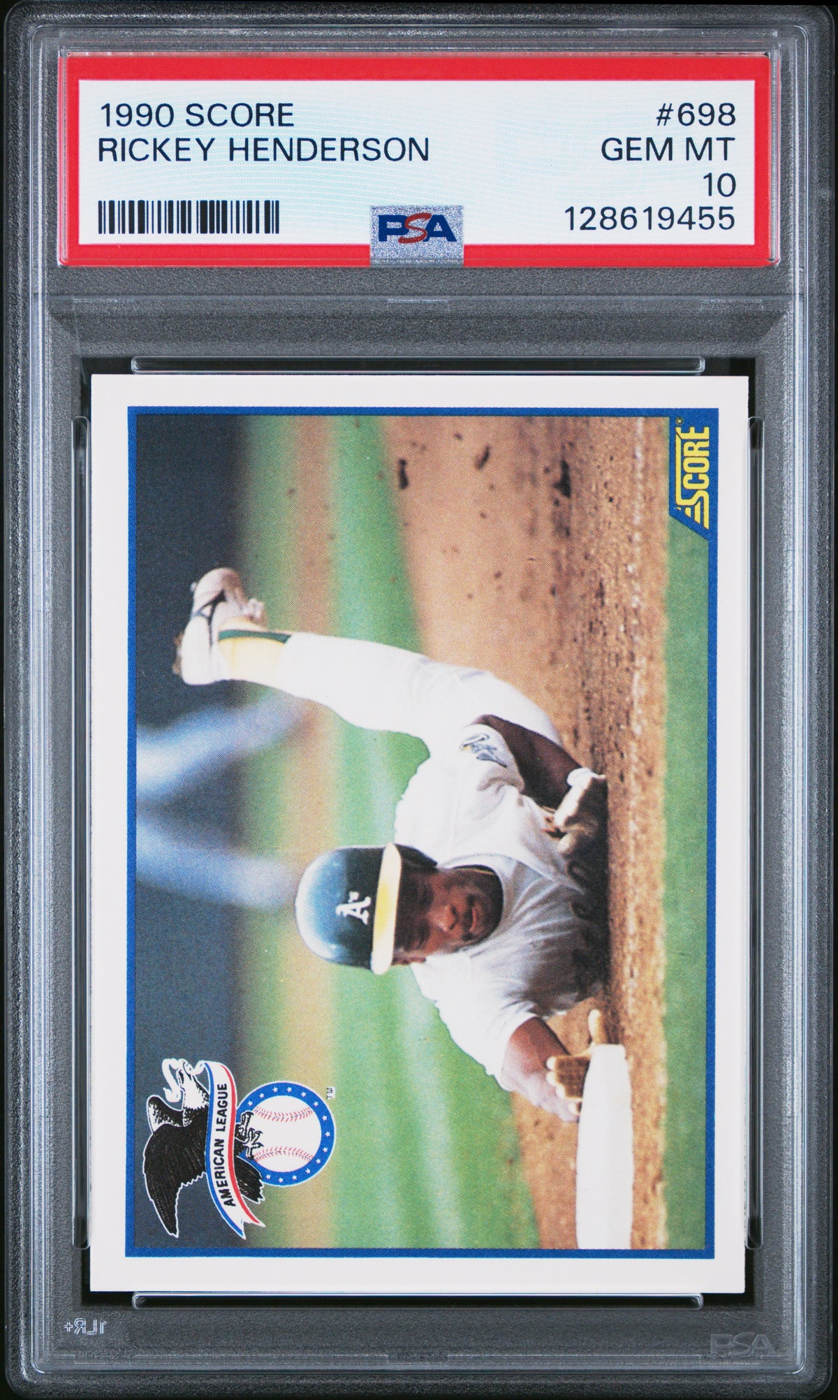 Rickey Henderson 1990 Score Athletics Card #698 PSA 10