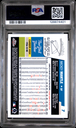 Mickey Mantle 2006 Topps Chrome Baseball Card #7 Graded PSA 10 Cert #128874401-Powers Sports Memorabilia