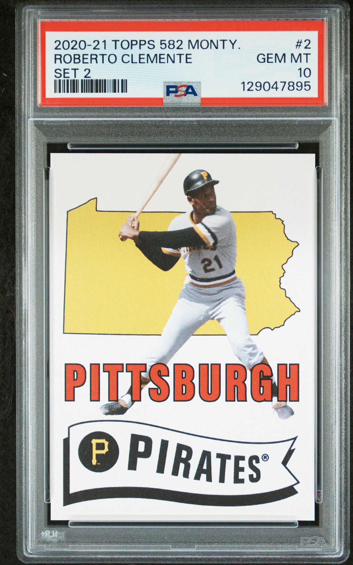 Roberto Clemente 2020-21 Topps 582 Montgomery Set 2 Baseball Card #2 Graded PSA 10 Cert #129047895-Powers Sports Memorabilia